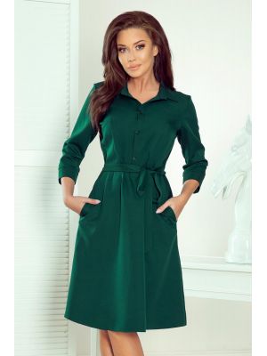 Rochie casual, de culoare verde, cu nasturi poza 0