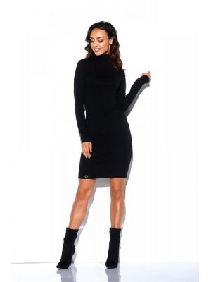 Rochie cambrata, neagra, usor pe gat poza 0