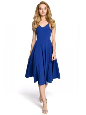 Rochie eleganta, bleumarin, in bretele late poza 0