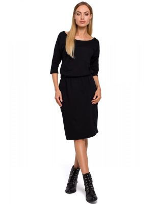 Rochie casual, midi, de culoare neagra poza 0