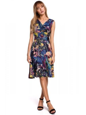 Rochie casual, cu imperimeu floral multicolor poza 0