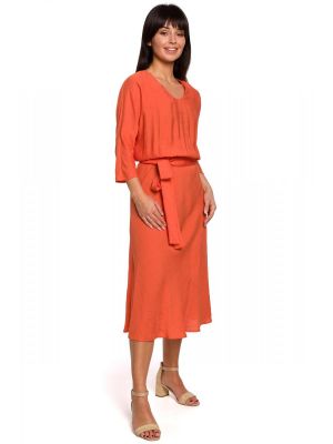Rochie eleganta, de lungime medie, de culoare portocalie poza 0