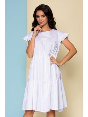 Rochie alba One cu volane maxi poza 0