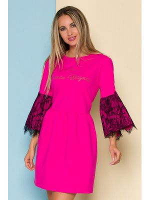 Rochie LaDonna by Catalin Botezatu fucsia cu spatele gol poza 0