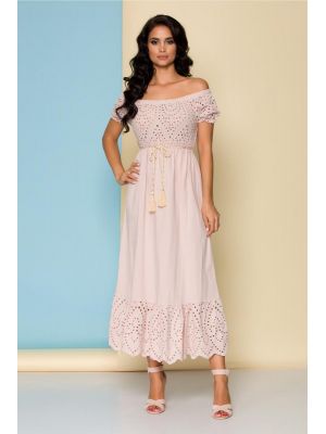 Rochie Miky roz prafuit cu design perforat poza 0