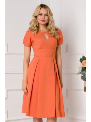 Rochie Moze orange cu imprimeu in dungi discrete poza 0