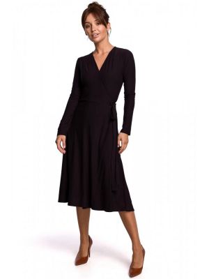 Rochie fluida, midi, de culoare neagra poza 0