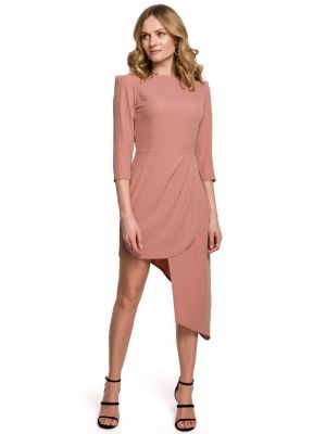 Rochie trendy, roz-prafuit, asimetrica poza 0