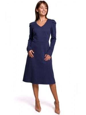 Rochie office, de culoare bleumarin, midi poza 0