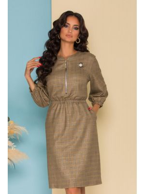 Rochie Fila maro cu carouri si lurex argintiu poza 0