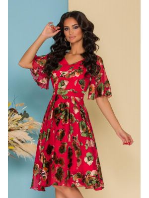 Rochie Isabela rosie cu flori poza 0