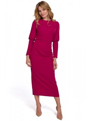 Rochie eleganta, fuchsia, cu slit la spate poza 0