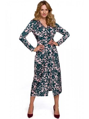 Rochie trendy, imprimata floral, midi poza 0