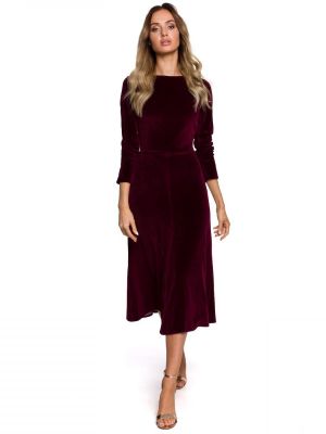 Rochie midi, de culoare bordo poza 0