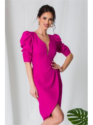 Rochie MBG fucsia cu fusta petrecuta poza 0