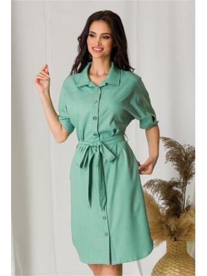 Rochie Ligia verde mint tip camasa poza 0