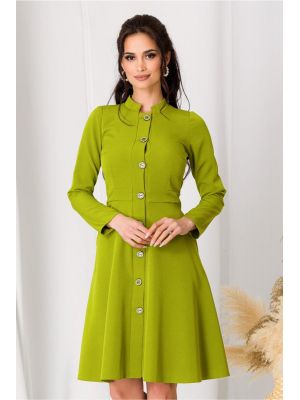 Rochie Moze verde lime cu nasturi poza 0