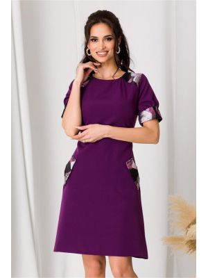 Rochie Ella Collection Sandra mov cu imprimeu gri poza 0