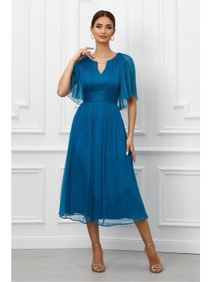 Rochie Leonard Collection albastra din matase poza 0