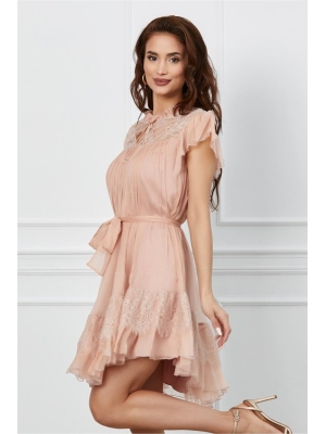 Rochie Leonard Collection roz din matase poza 0