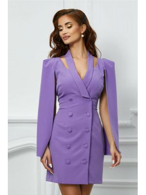 Rochie Moze mov tip sacou cu maneci decupate poza 0