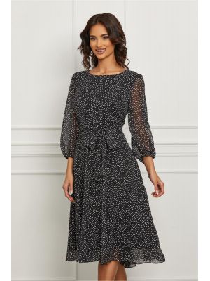 Rochie Dariana neagra cu buline albe poza 0