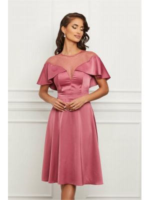 Rochie Moze roz cu sclipici la bust poza 0