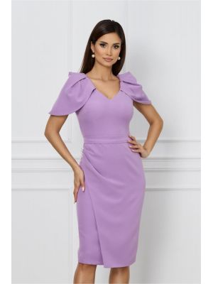 Rochie MBG lila cu maneci lalea poza 0