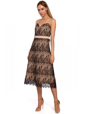 Rochie midi, din dantela, croita in A poza 0
