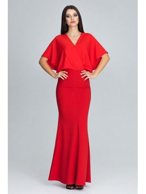 Rochie de seara, de culoare rosie, stil sirena poza 0