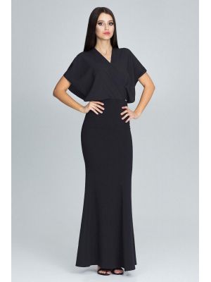 Rochie de seara, de culoare neagra, stil sirena poza 0