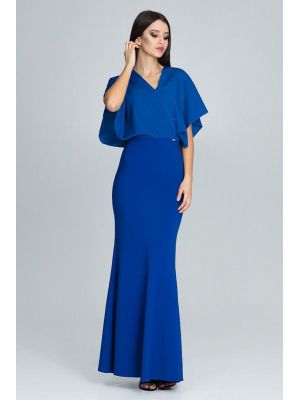 Rochie de seara, de culoare albastra, stil sirena poza 0