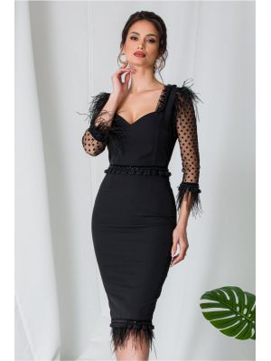 Rochie MBG neagra cu fulgi la extremitati poza 0