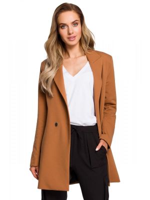 Sacou maxi, versatil, de culoare camel poza 0