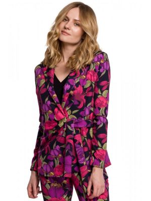 Sacou trendy, colorat, imprimat floral poza 0