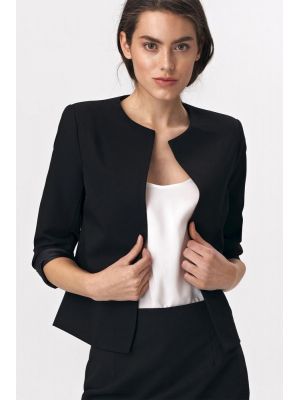 Sacou elegant, de culoare neagra, fara nasturi poza 0