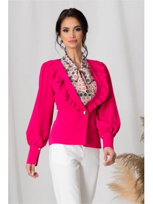 Sacou Leonard Collection fucsia cu volanase poza 0