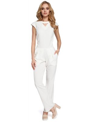 Salopeta smart-casual de culoare alba poza 0