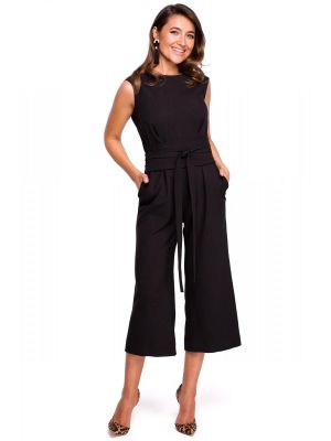 Salopeta moderna cu pantaloni culottes, neagra poza 0