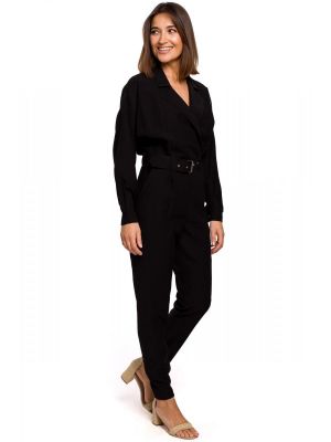 Salopeta eleganta, cu pantalon lung, de culoare neagra poza 0