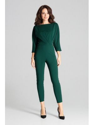 Salopeta trendy, de culoare verde, lunga poza 0