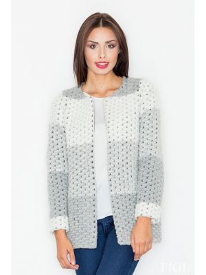 Cardigan gros in nuante de gri poza 0