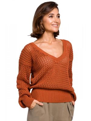Bluza moderna, tricotata, de culoare portocalie poza 0