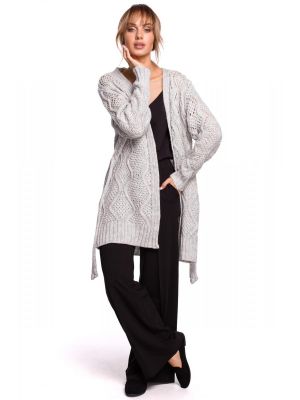 Cardigan modern, tricotat, de culoare gri poza 0