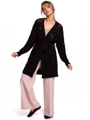Cardigan modern, tricotat, de culoare neagra poza 0