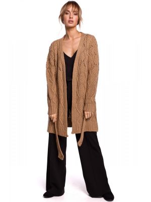 Cardigan modern, tricotat, de culoare camel. poza 0