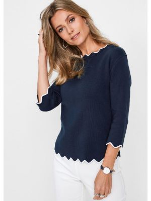 City flower important Job offer Pulover cu margini decorative FTJ270924CMD - Tricotaje dama - Bluze tricotate City flower important Job offer Pulover cu margini decorative FTJ270924CMD - Tricotaje dama - Bluze tricotate