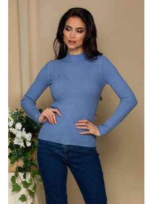 Bluza Jenifer lila din tricot reiat poza 0