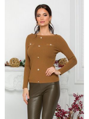 Bluza Danielle maro cu nasturi decorativi poza 0