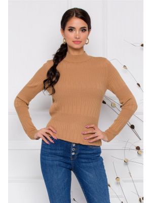 Bluza Leona maro din tricot poza 0